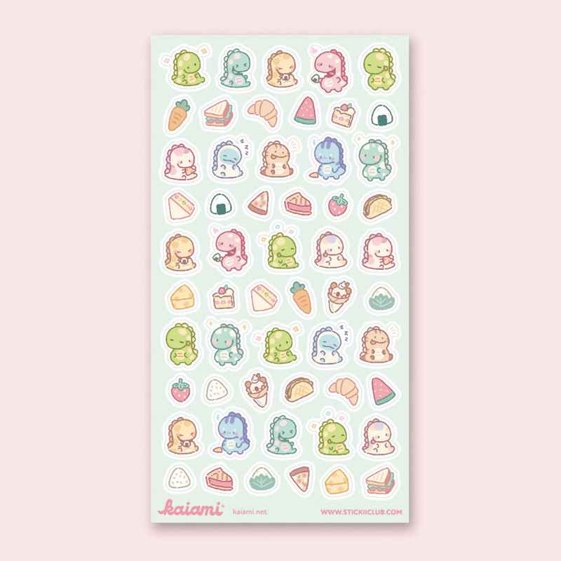 gordy dino snacks stickii club sticker sheet