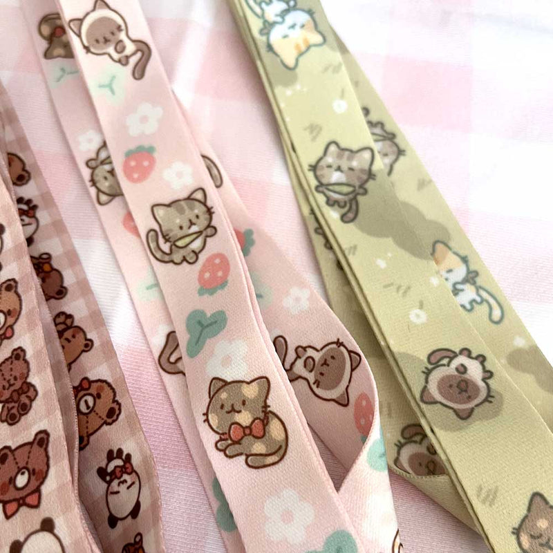 strawberry cats lanyard
