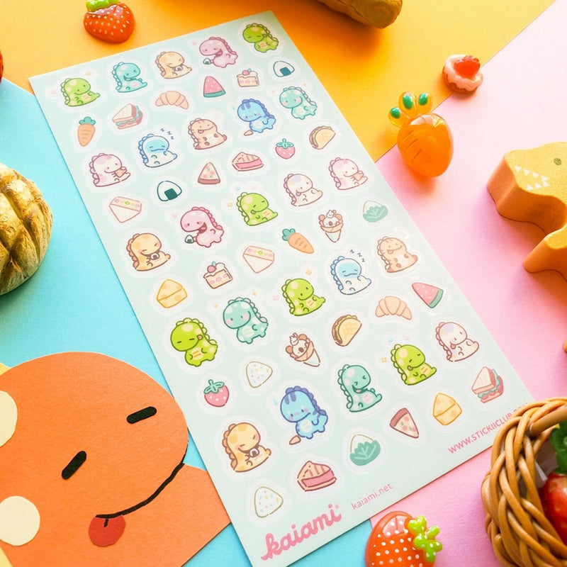 gordy dino snacks stickii club sticker sheet