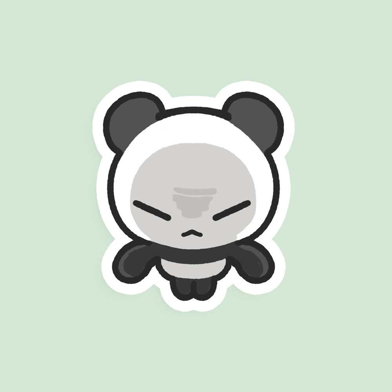 angry connor panda vinyl sticker