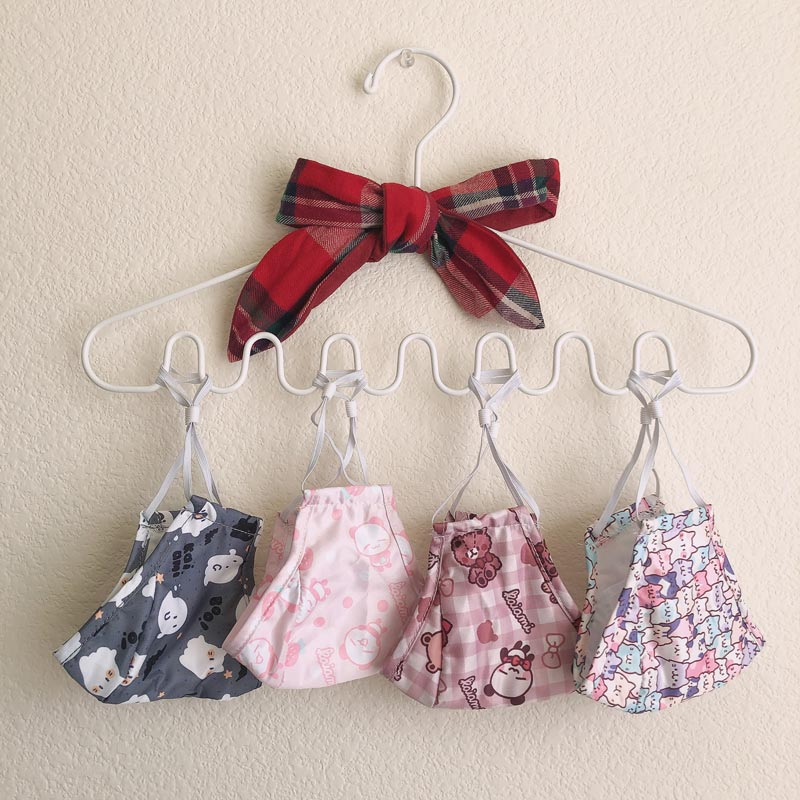 gingham teddy bear printed face mask