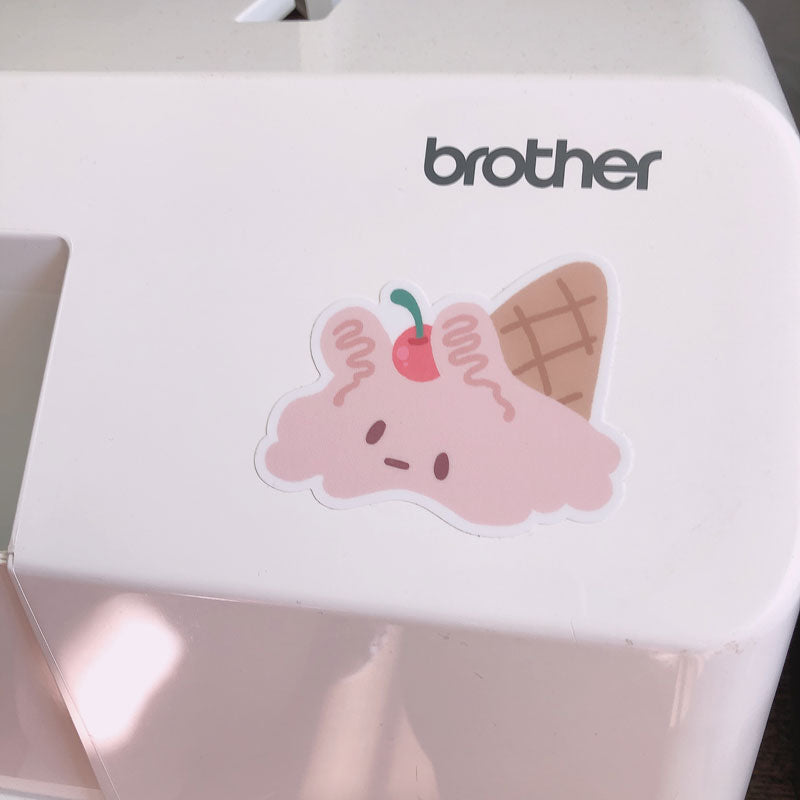 milky parlor spill cream vinyl sticker