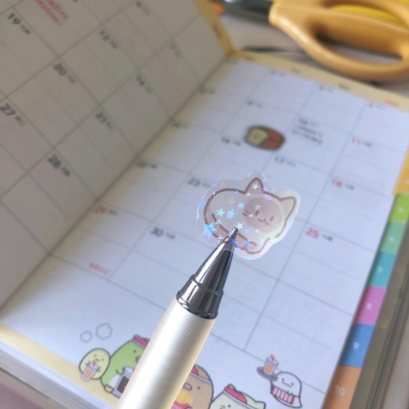 clear holo closeup. sticker is transparent