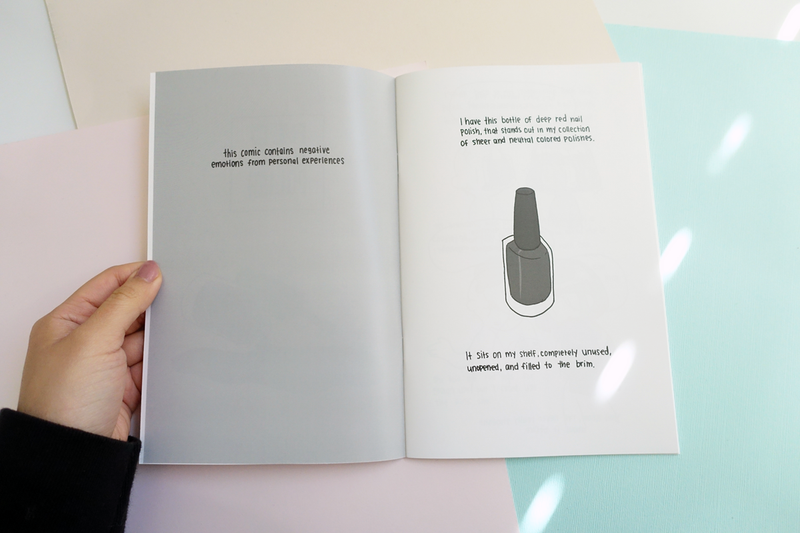 red nail polish comic diary zine