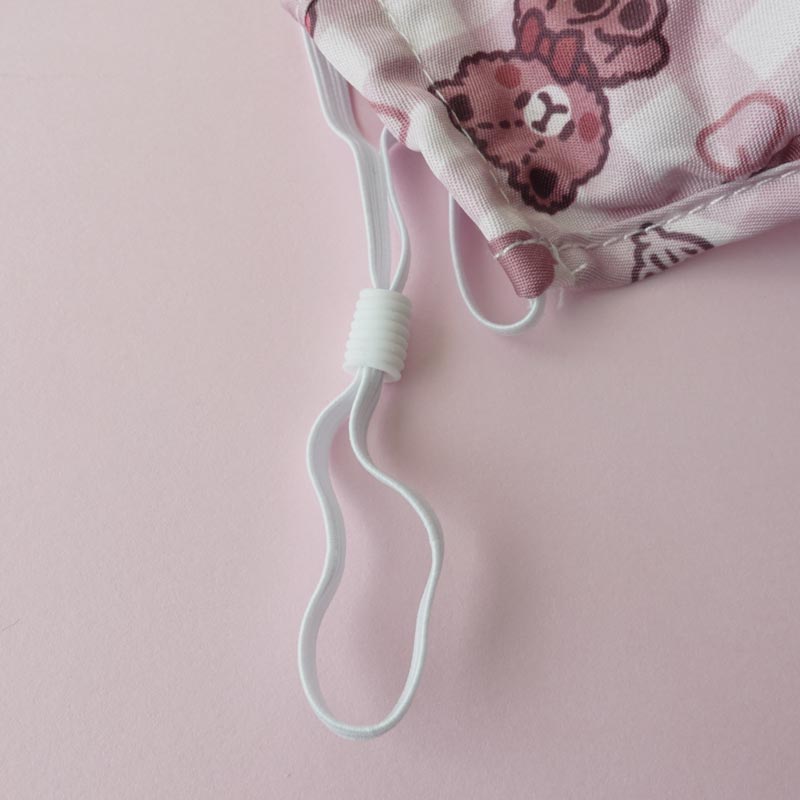 gingham teddy bear printed face mask