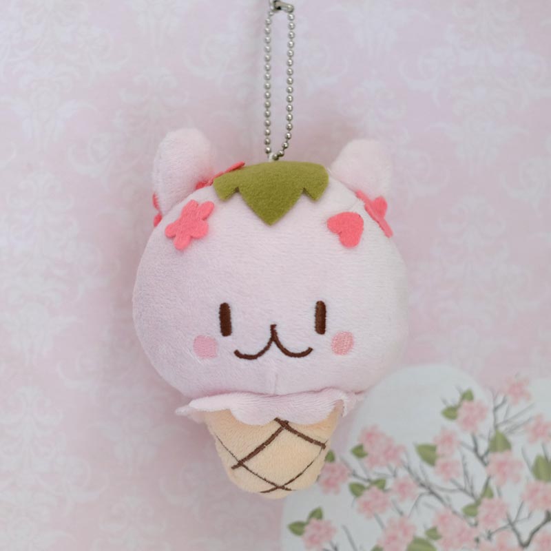 milky parlor sakura bunny plush keychain