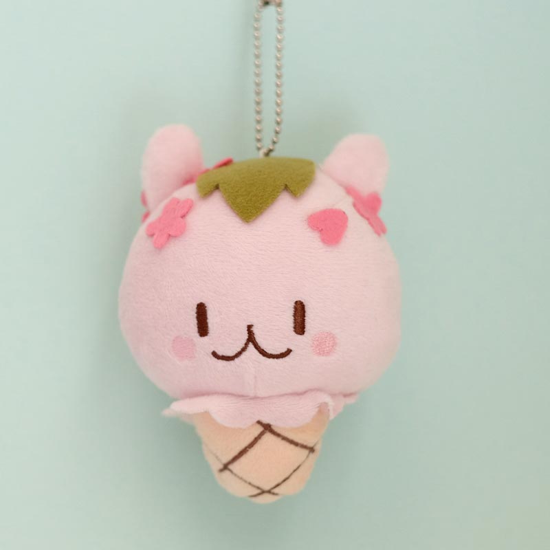 milky parlor sakura bunny plush keychain