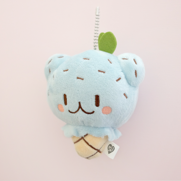 milky parlor mint bear plush keychain