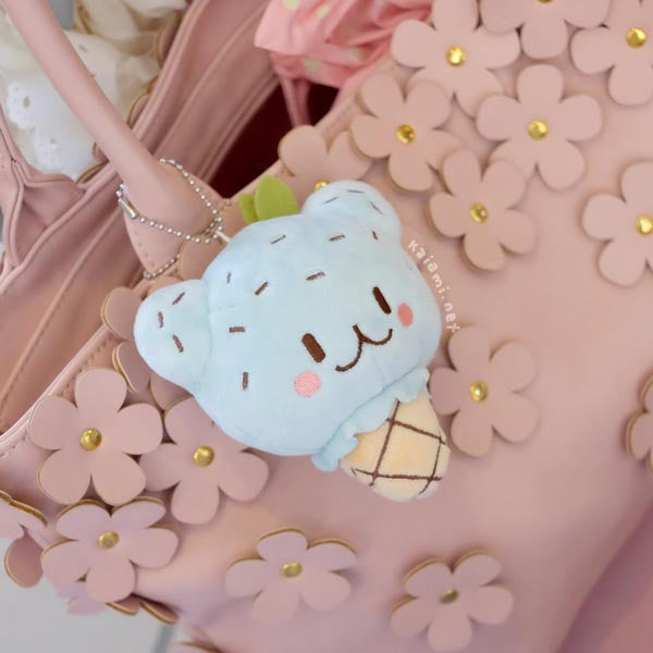 milky parlor mint bear plush keychain