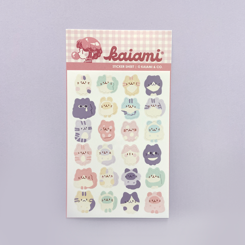 creamy cat sticker sheet