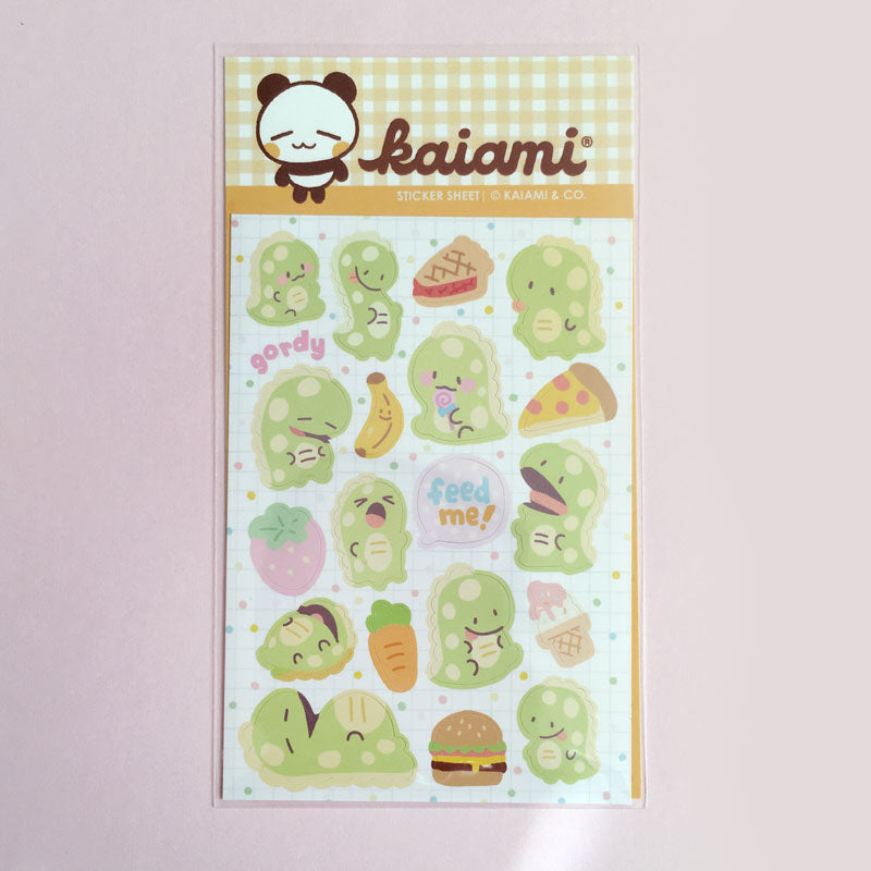 gordy the dinosaur sticker sheet