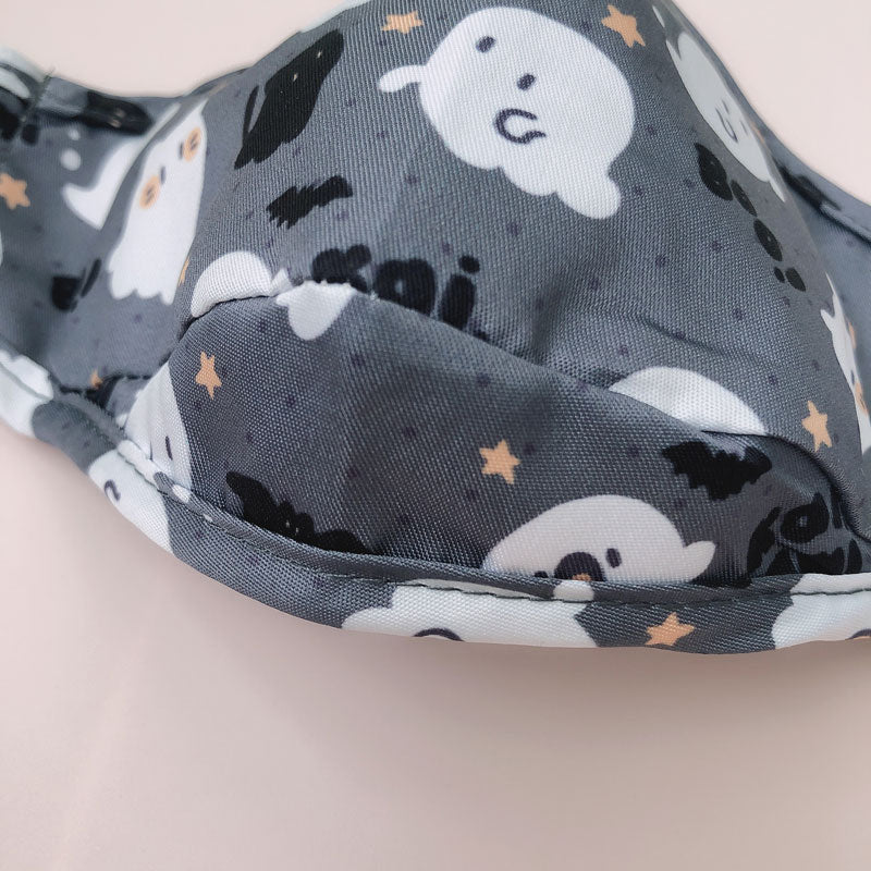 grey ghost friends printed face mask