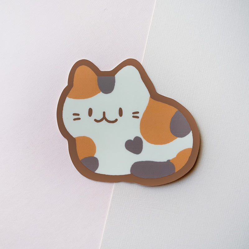 calico cat loaf vinyl sticker