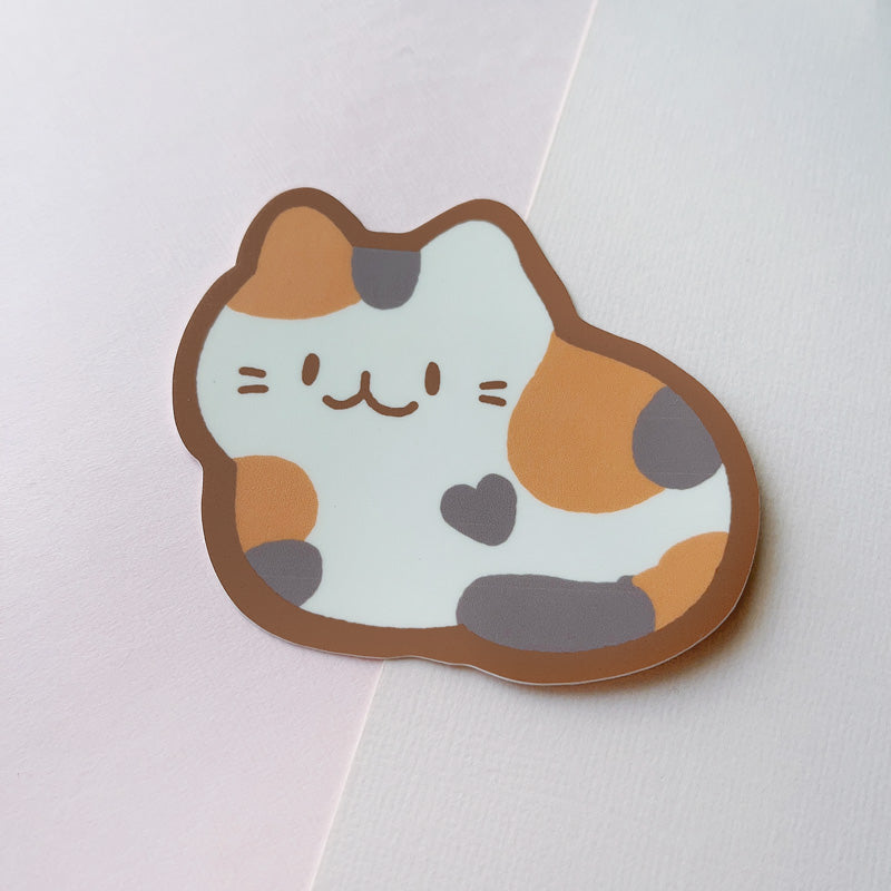 calico cat loaf vinyl sticker