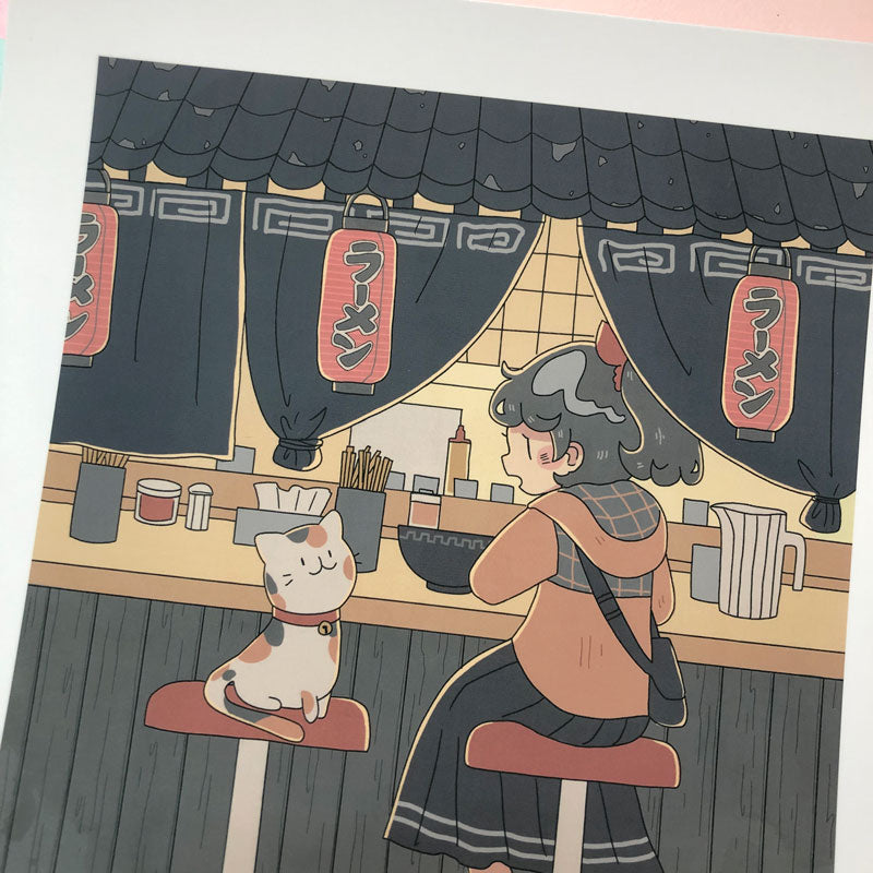 october ramen stand square print