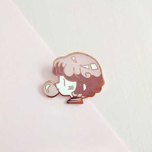 bubblegum kaia logo enamel pin