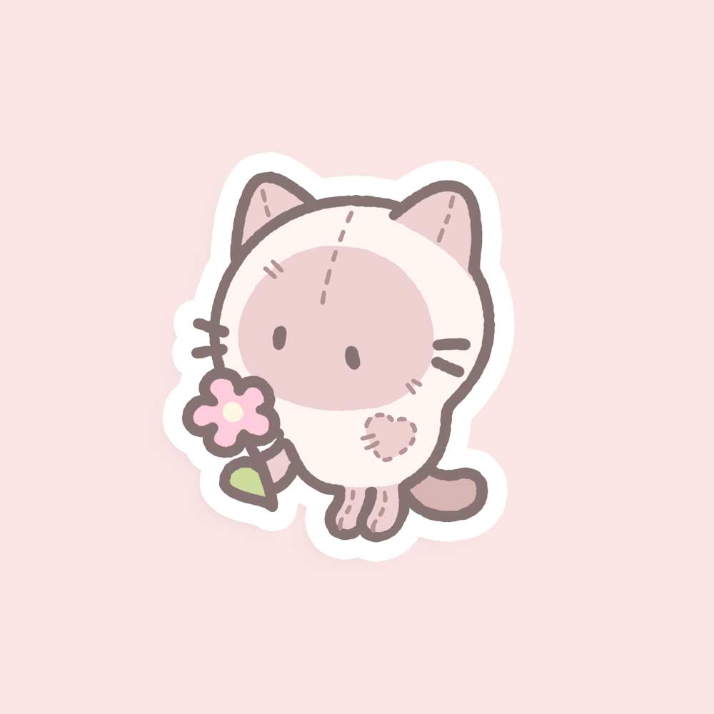 nyabo the plush cat vinyl sticker