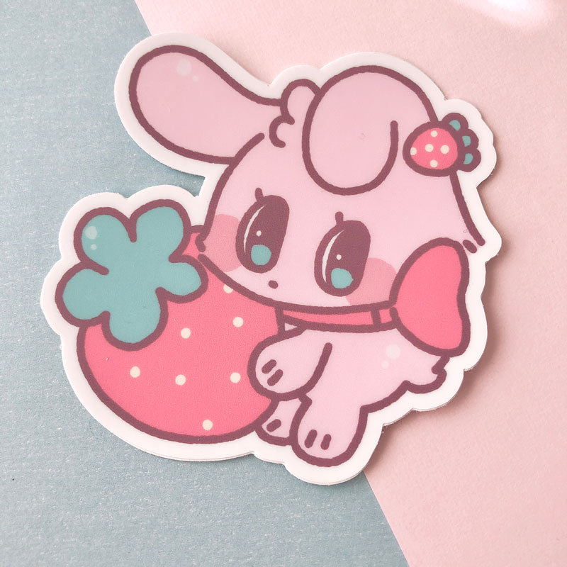 shy bunny vinyl sticker – Kaiami