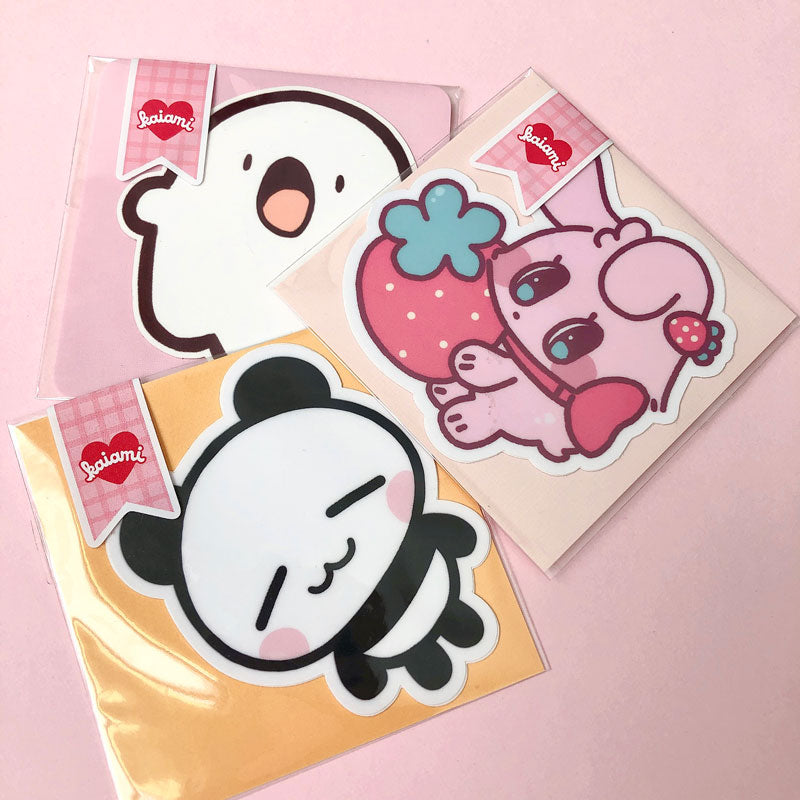 shy bunny vinyl sticker – Kaiami