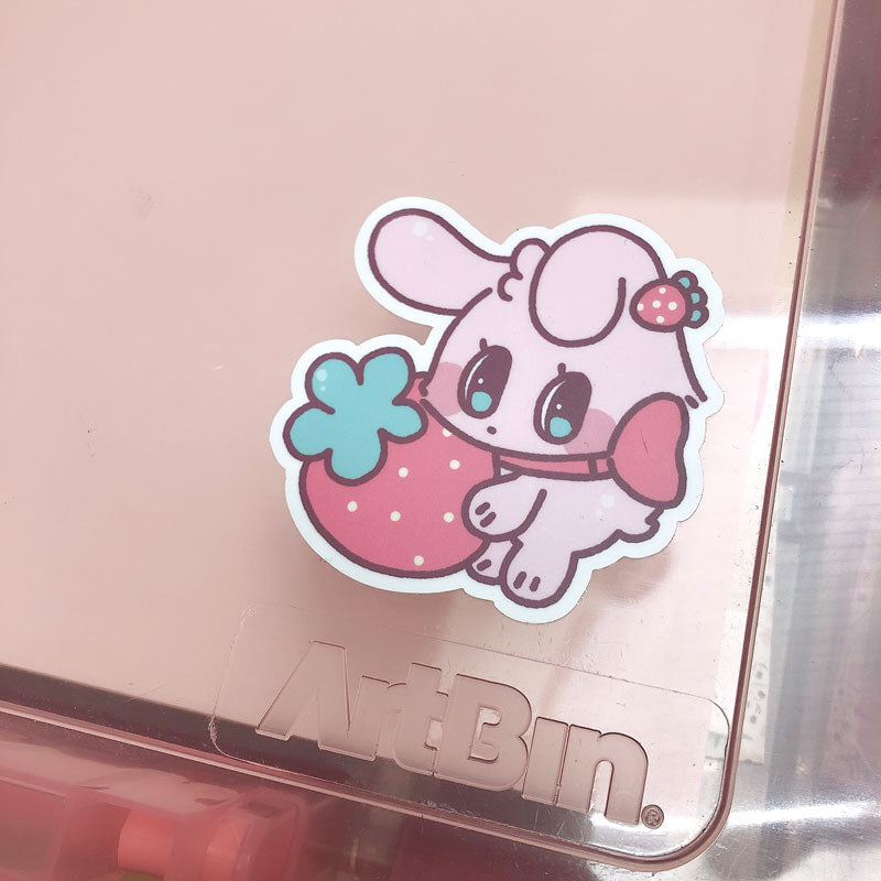 shy bunny vinyl sticker – Kaiami