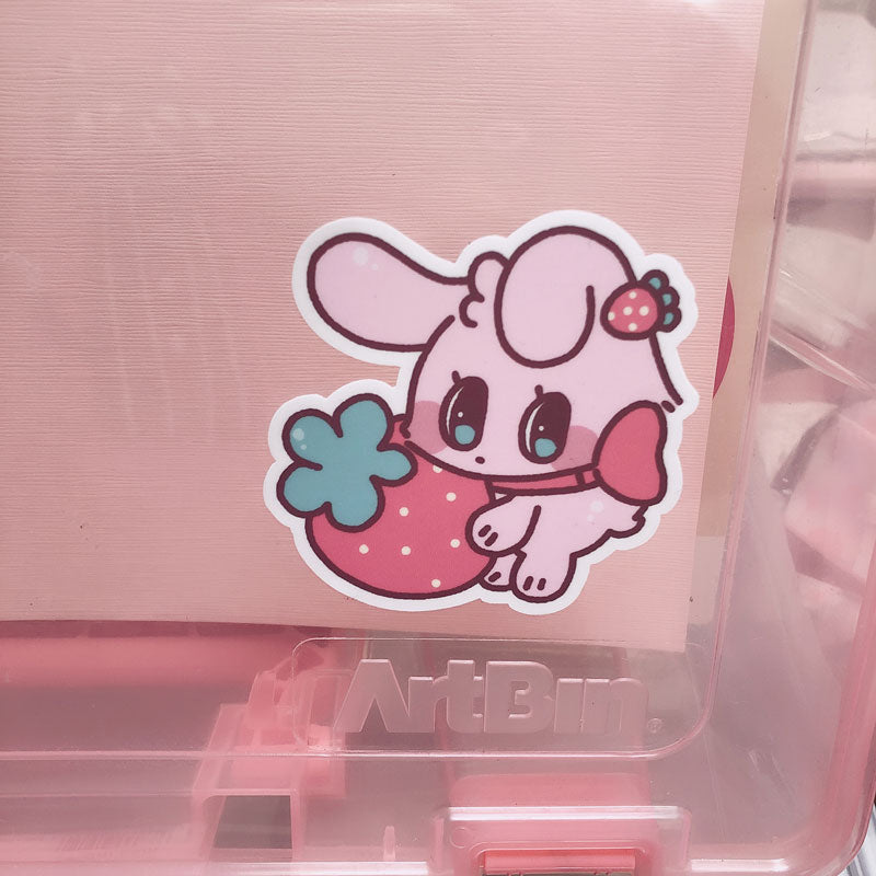 shy bunny vinyl sticker