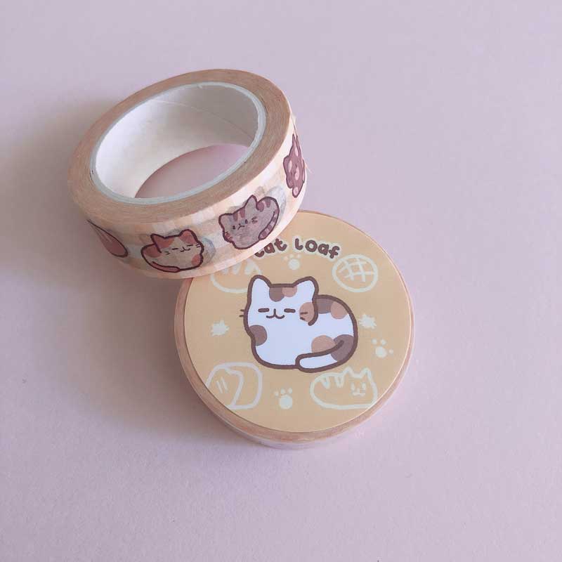 cat loaf 15mm washi tape