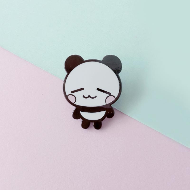 connor the panda enamel pin