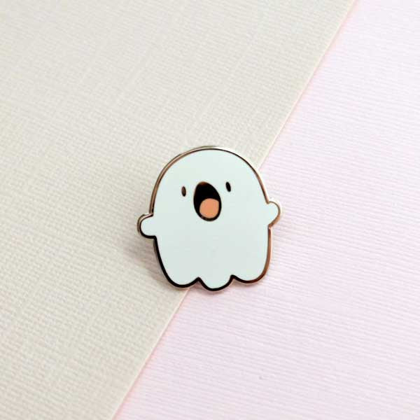ghostie the ghost enamel pin
