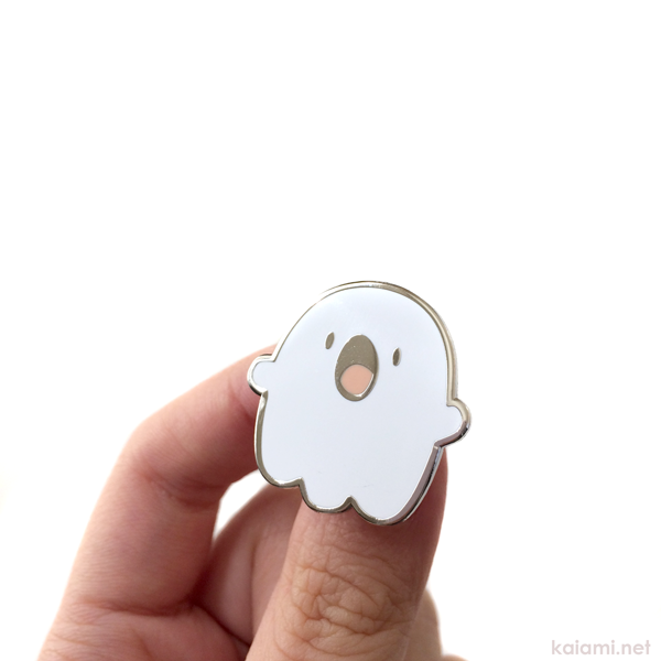 ghostie the ghost enamel pin